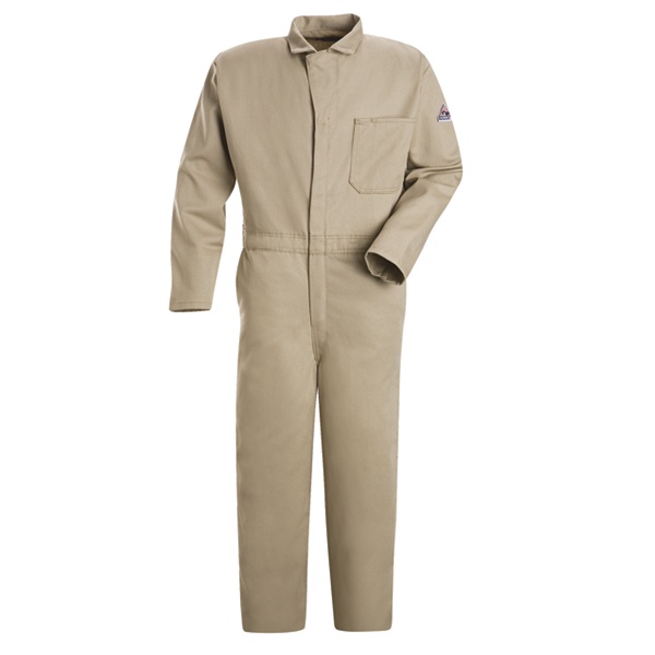 Bulwark mens Flame Resistant 5.8 Oz Snap Closure on Cuff Work Utility Coveralls Cooltouch 2 Deluxe Coverall