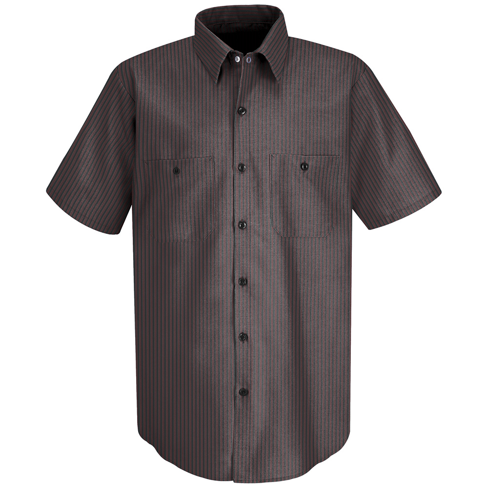 Red Kap Men's Striped Short Sleeve Uniform Work Shirt - SP24